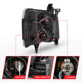 ANZO 07-13 Chevrolet Silverado 3500 Projector Headlights - Black Amber ANZO Headlights  AXOPROS