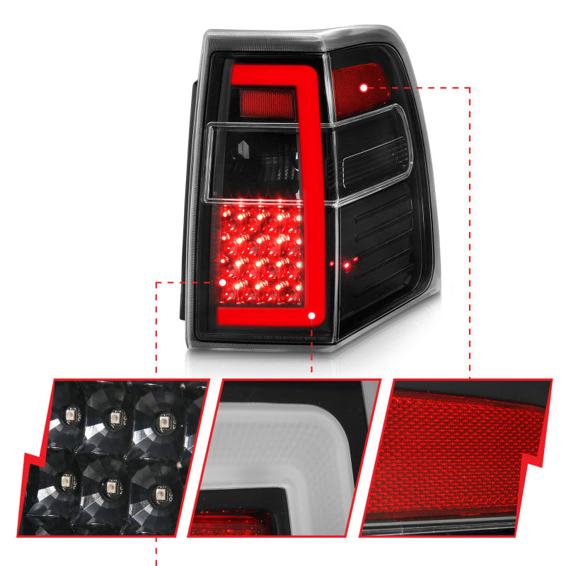 ANZO 07-17 Ford Expedition LED Taillights w/ Light Bar Black Housing Clear Lens ANZO Tail Lights  AXOPROS