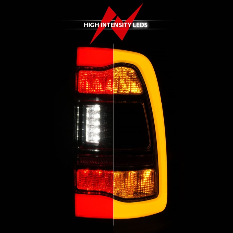 ANZO 09-18 Dodge Ram 1500 Sequential LED Taillights Smoke Black w/Switchback Amber Signal ANZO Tail Lights  AXOPROS