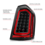 ANZO 11-14 Chrysler 300 LED Taillights Black w/ Sequential ANZO Tail Lights  AXOPROS