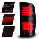 ANZO 15-19 Chevrolet Silverado 2500 HD/3500 HD LED Taillight w/ Sequential Black Housing/Smoke Lens ANZO Tail Lights  AXOPROS