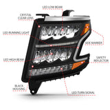 ANZO 15-20 Chevy Tahoe/Suburban LED Light Bar Style Headlights Black w/Sequential w/DRL w/Amber ANZO Headlights  AXOPROS