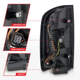 ANZO 15-21 GMC Canyon Full LED Tail Lights w/ Red Lightbar Black Housing Smoke Lens ANZO Tail Lights  AXOPROS