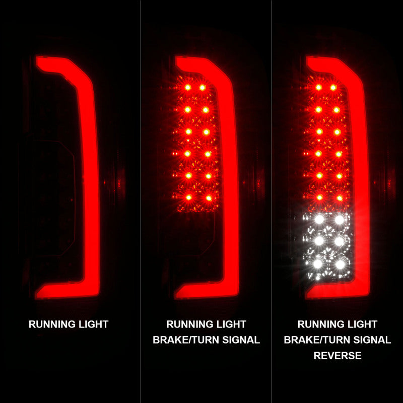 ANZO 15-21 GMC Canyon Full LED Taillights w/ Red Lightbar Black Housing/Clear Lens ANZO Tail Lights  AXOPROS