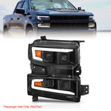 ANZO 19-22 Chevrolet Silverado 1500 LED Proj HL w/Lgt Bar SwBk Seq. Blk w/In. Light - Passenger Side ANZO Headlights  AXOPROS