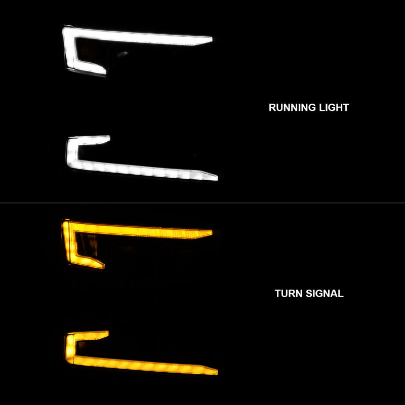 ANZO 19-22 Chevrolet Silverado 1500 LED Proj HL w/Lgt Bar SwBk Seq. Blk w/In. Light - Passenger Side ANZO Headlights  AXOPROS