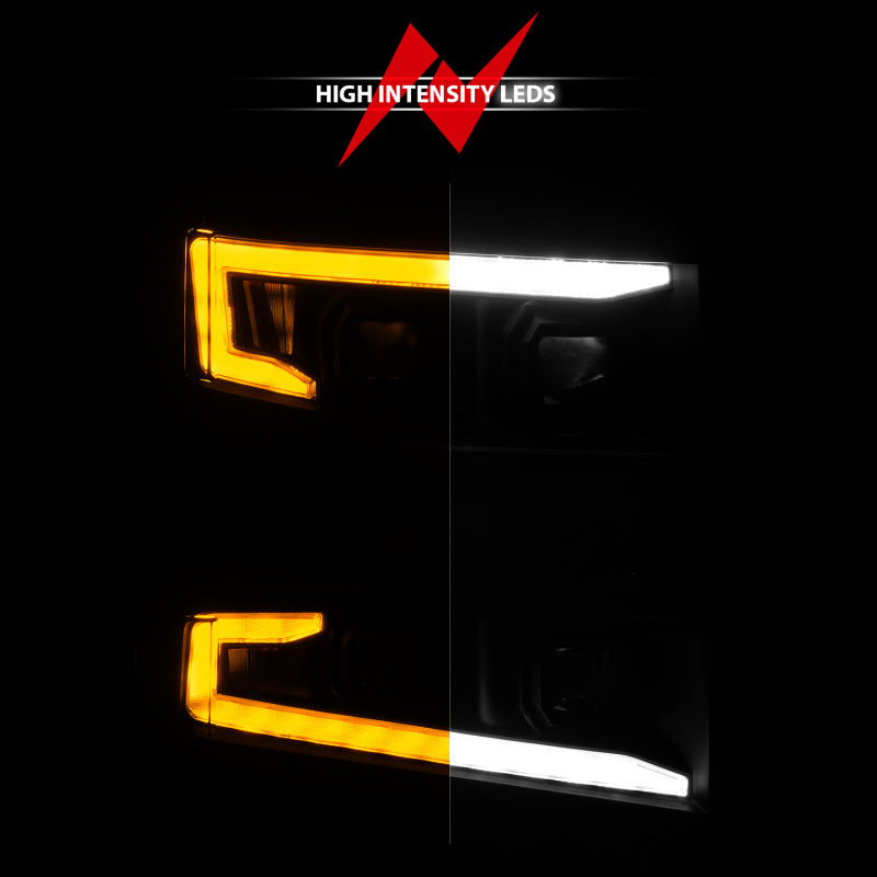 ANZO 19-22 Chevrolet Silverado 1500 LED Proj HL w/Lgt Bar SwBk Seq. Blk w/In. Light - Passenger Side ANZO Headlights  AXOPROS
