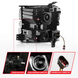 ANZO 19-22 Chevrolet Silverado 1500 LED Proj HL w/Lgt Bar SwBk Seq. Blk w/In. Light - Passenger Side ANZO Headlights  AXOPROS