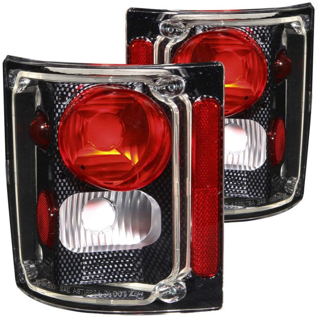 ANZO 1973-1987 Chevrolet C 10 Taillights Carbon ANZO Tail Lights  AXOPROS