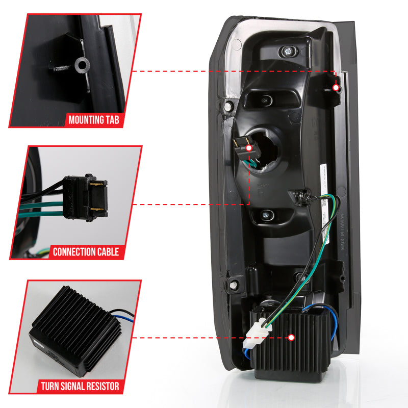 ANZO 1987-1996 Ford F-150 LED Taillights Black Housing Smoke Lens (Pair) ANZO Tail Lights  AXOPROS