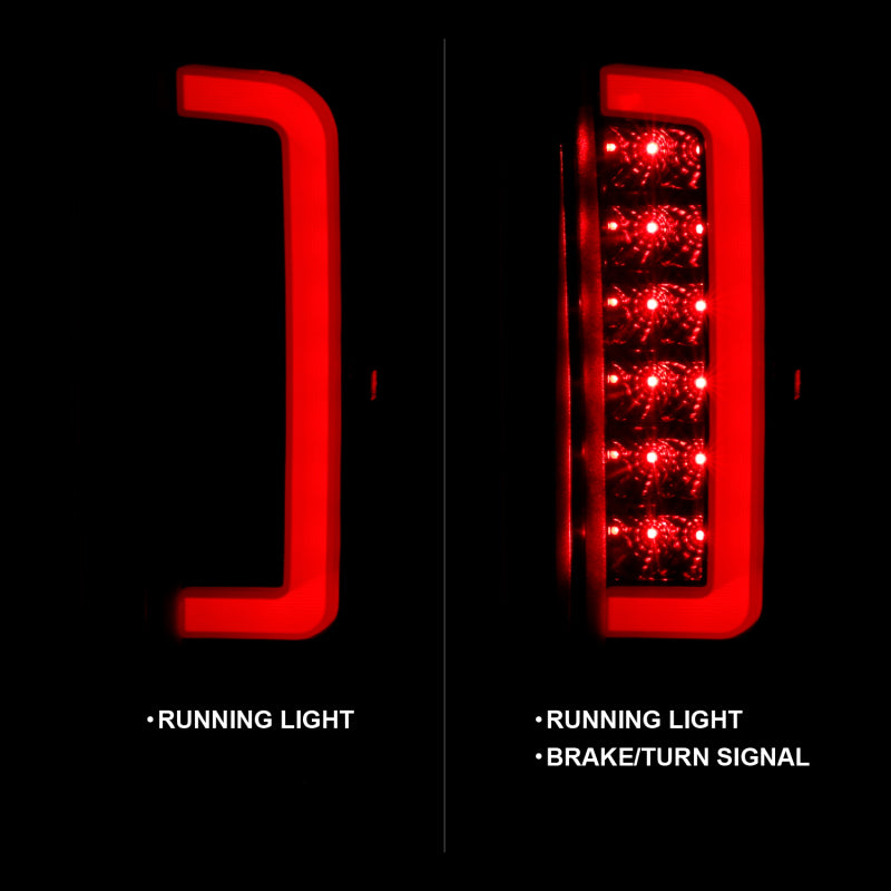 ANZO 1987-1996 Ford F-150 LED Taillights Black Housing Smoke Lens (Pair) ANZO Tail Lights  AXOPROS