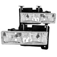ANZO 1988-1998 Chevrolet C1500 Crystal Headlights Chrome ANZO Headlights  AXOPROS