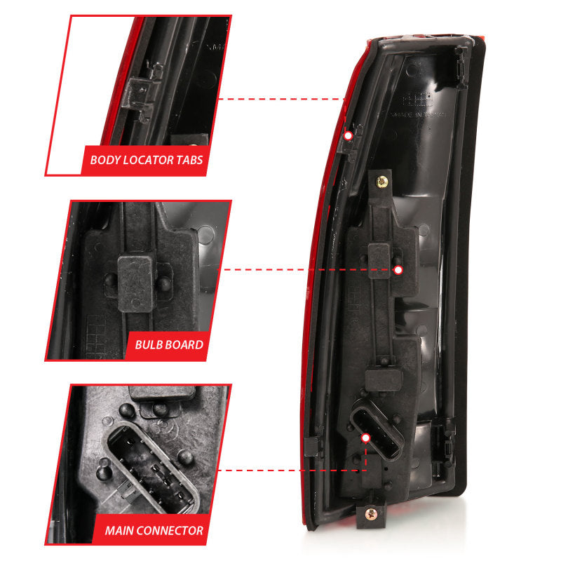 ANZO 1988-1999 Chevy C1500 Taillight Red/Clear Lens w/ Circuit Board(OE Replacement) ANZO Tail Lights  AXOPROS