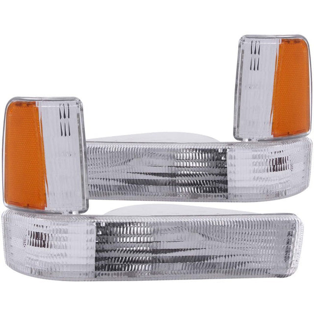 ANZO 1991-1996 Dodge Dakota Euro Parking Lights Chrome w/ Amber Reflector ANZO Lights Corner  AXOPROS