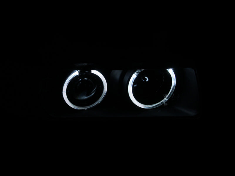 ANZO 1992-1998 BMW 3 Series E36 Projector Headlights w/ Halo Black G2 1 pc ANZO Headlights  AXOPROS
