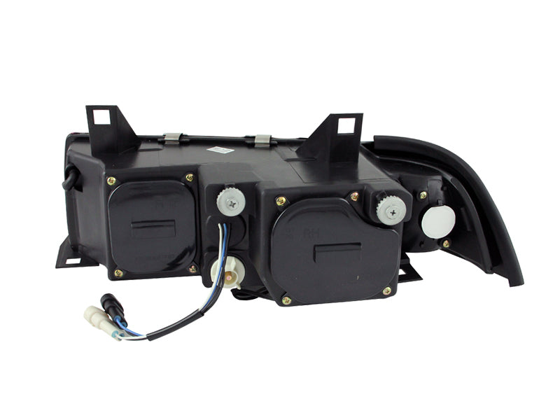 ANZO 1992-1998 BMW 3 Series E36 Projector Headlights w/ Halo Black G2 1 pc ANZO Headlights  AXOPROS