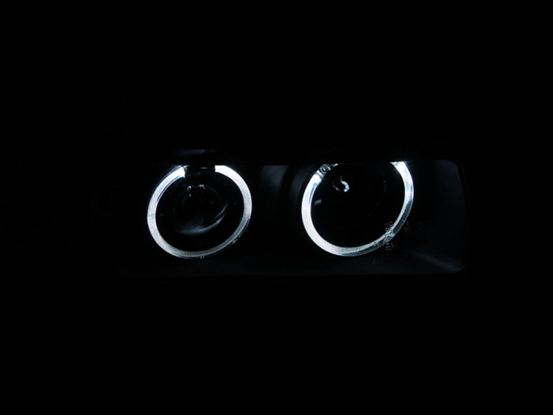 ANZO 1992-1998 BMW 3 Series E36 Projector Headlights w/ Halo Black G2 1 pc ANZO Headlights  AXOPROS
