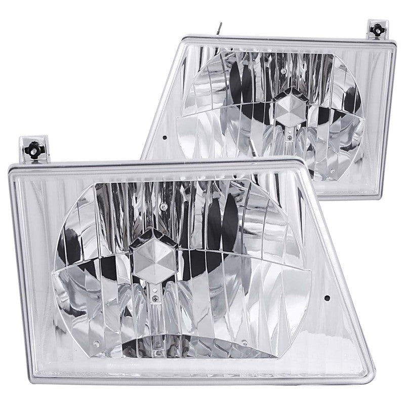ANZO 1992-2006 Ford Econoline Crystal Headlights Chrome ANZO Headlights  AXOPROS