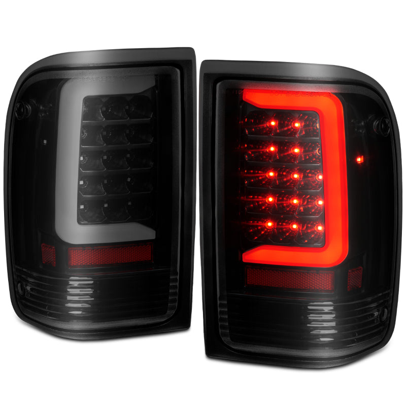 ANZO 1993-1997 Ford  Ranger LED Tail Lights w/ Light Bar Black Housing Smoked Lens ANZO Tail Lights  AXOPROS