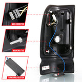 ANZO 1994-2001 Dodge Ram 1500 LED Taillights Plank Style Black w/Clear Lens ANZO Tail Lights  AXOPROS