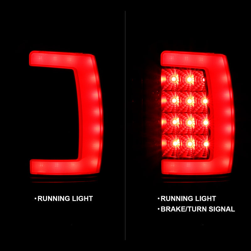 ANZO 1994-2001 Dodge Ram 1500 LED Taillights Plank Style Black w/Clear Lens ANZO Tail Lights  AXOPROS