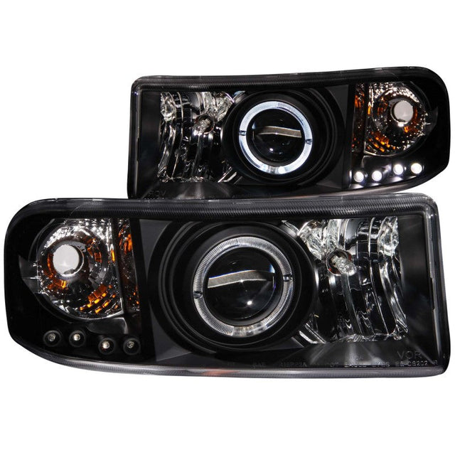 ANZO 1994-2001 Dodge Ram Projector Headlights w/ Halo Black ANZO Headlights  AXOPROS