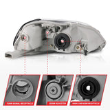 ANZO 1996-1998 Honda Civic Crystal Headlights Black ANZO Headlights  AXOPROS