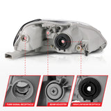 ANZO 1996-1998 Honda Civic Crystal Headlights Black ANZO Headlights  AXOPROS