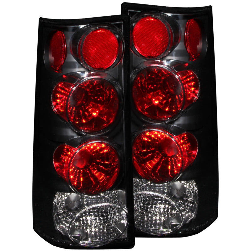 ANZO 1996-2002 Gmc Savana Taillights Black ANZO Tail Lights  AXOPROS