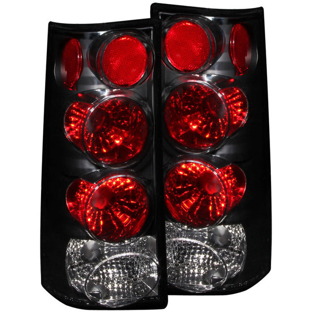 ANZO 1996-2002 Gmc Savana Taillights Black ANZO Tail Lights  AXOPROS