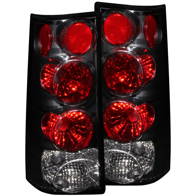 ANZO 1996-2002 Gmc Savana Taillights Black ANZO Tail Lights  AXOPROS