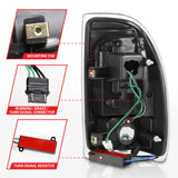 ANZO 1997-2004 Dodge Dakota LED Taillights Black Housing Clear Lens Pair ANZO Tail Lights  AXOPROS