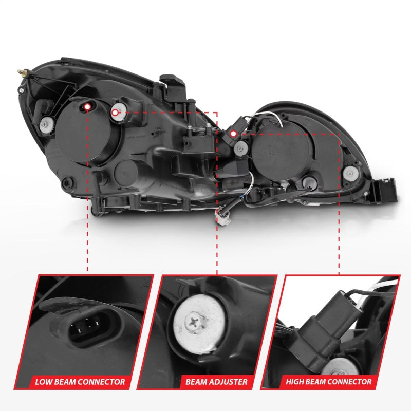 ANZO 1998-2005 Lexus Gs300 Projector Headlights w/ Halo Black ANZO Headlights  AXOPROS