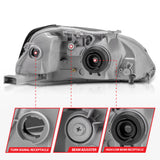 ANZO 1999-2000 Honda Civic Crystal Headlights Black ANZO Headlights  AXOPROS