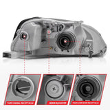 ANZO 1999-2000 Honda Civic Crystal Headlights Black ANZO Headlights  AXOPROS