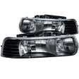 ANZO 1999-2002 Chevrolet Silverado 1500 Crystal Headlights Black ANZO Headlights  AXOPROS