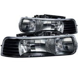 ANZO 1999-2002 Chevrolet Silverado 1500 Crystal Headlights Black ANZO Headlights  AXOPROS