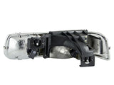 ANZO 1999-2002 Chevrolet Silverado 1500 Crystal Headlights Black ANZO Headlights  AXOPROS