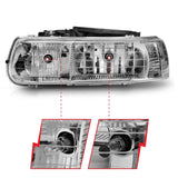 ANZO 1999-2002 Chevrolet Silverado 1500 Crystal Headlights Chrome ANZO Headlights  AXOPROS