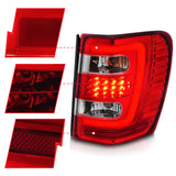 ANZO 1999-2004 Jeep Grand Cherokee LED Tail Lights w/ Light Bar Chrome Housing Red/Clear Lens ANZO Tail Lights  AXOPROS