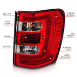 ANZO 1999-2004 Jeep Grand Cherokee LED Tail Lights w/ Light Bar Chrome Housing Red/Clear Lens ANZO Tail Lights  AXOPROS