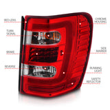 ANZO 1999-2004 Jeep Grand Cherokee LED Tail Lights w/ Light Bar Chrome Housing Red/Clear Lens ANZO Tail Lights  AXOPROS
