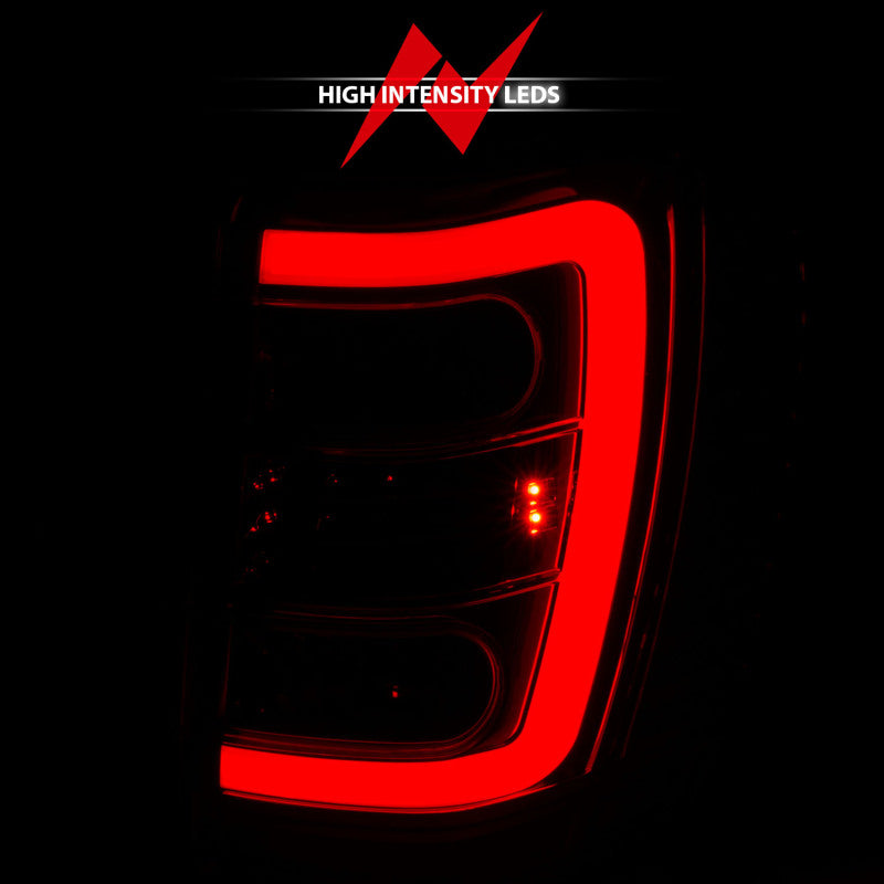 ANZO 1999-2004 Jeep Grand Cherokee LED Tail Lights w/ Light Bar Chrome Housing Red/Clear Lens ANZO Tail Lights  AXOPROS