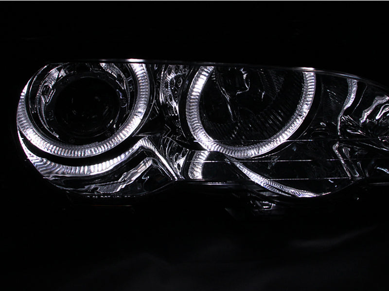 ANZO 2000-2003 BMW 3 Series E46 Projector Headlights w/ Halo Chrome ANZO Headlights  AXOPROS
