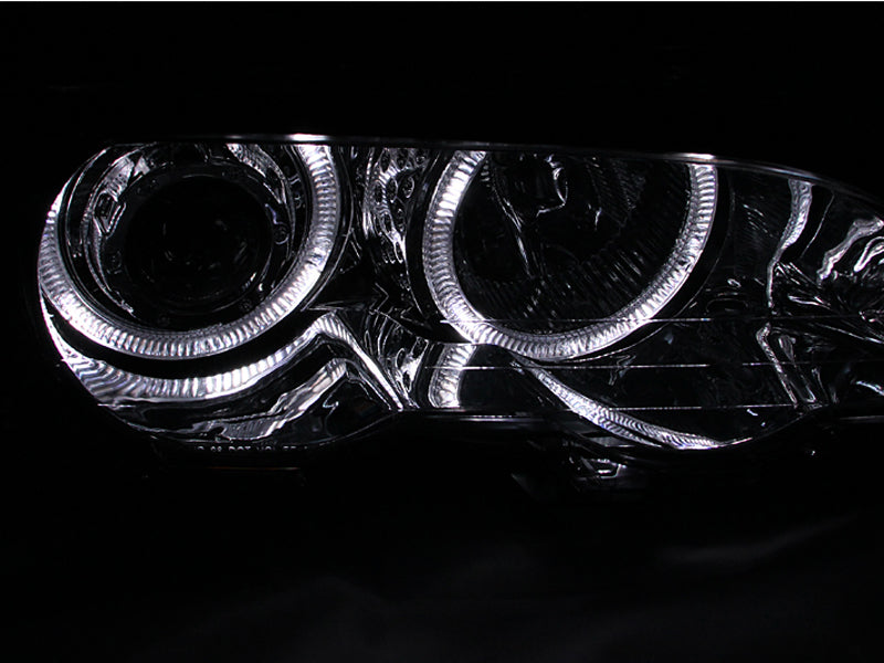 ANZO 2000-2003 BMW 3 Series E46 Projector Headlights w/ Halo Chrome ANZO Headlights  AXOPROS