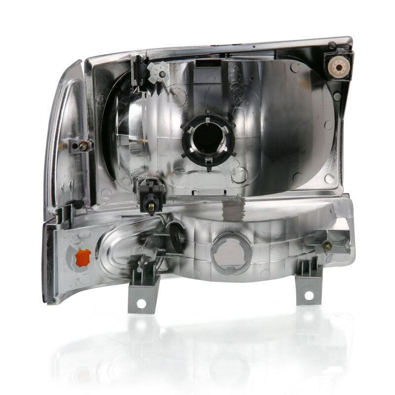 ANZO 2000-2004 Ford Excursion Crystal Headlight w/ Corner Light Black Amber (w/o Bulb) ANZO Headlights  AXOPROS
