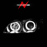 ANZO 2000-2004 Infiniti I30 Projector Headlights w/ Halo Chrome ANZO Headlights  AXOPROS