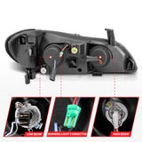 ANZO 2000-2004 Infiniti I30 Projector Headlights w/ Halo Chrome ANZO Headlights  AXOPROS
