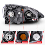 ANZO 2002-2004 Acura Rsx Crystal Headlights Black ANZO Headlights  AXOPROS