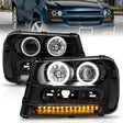 ANZO 2002-2009 Chevrolet Trailblazer Projector Headlights w/ Halo Black ANZO Headlights  AXOPROS